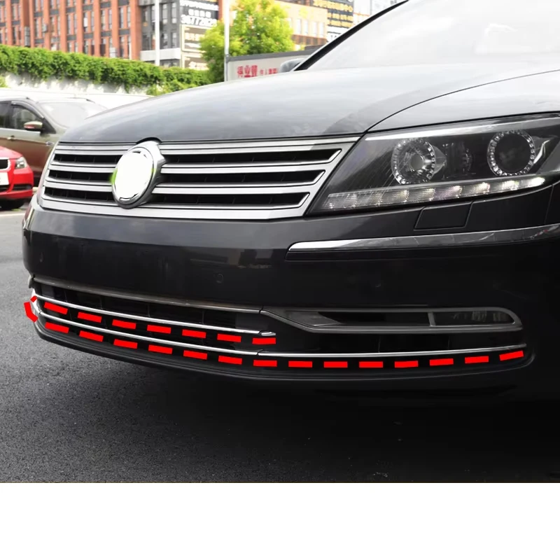 Calandre inférieure en acier inoxydable, décoration, bande lumineuse, modification dédiée, pour Volkswagen Phaeton