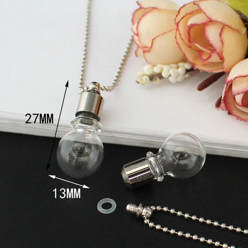 New Fillable Wishing Jars Urn Jewelry Ashes Fillable Bottle Pendant With Ball Chain Vial