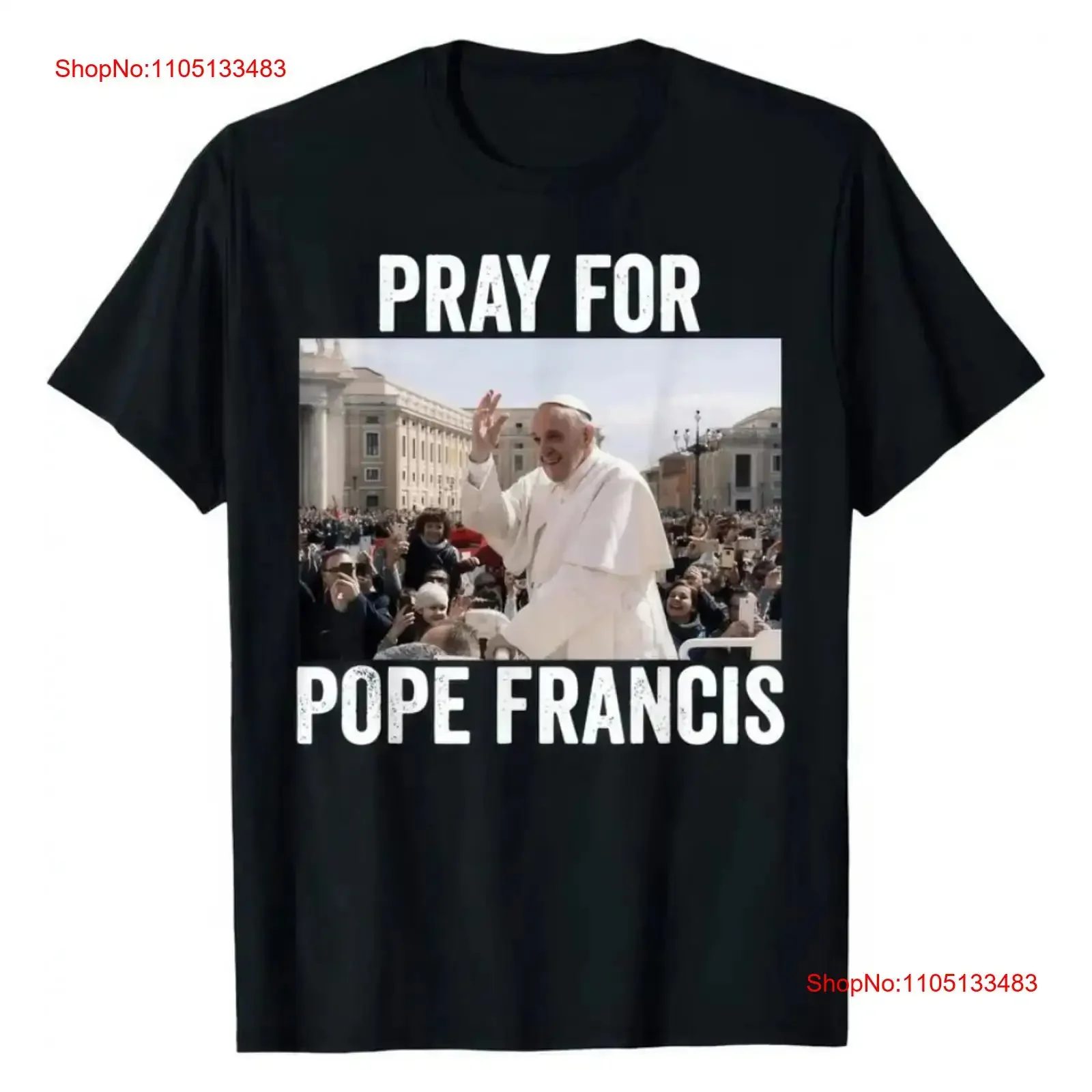 تي شيرت Pope Francis تي شيرت RIP كاثوليكي تذكاري عتيق مغسول للجنسين مصمم ملابس علوية للارتداء اليومي أوم