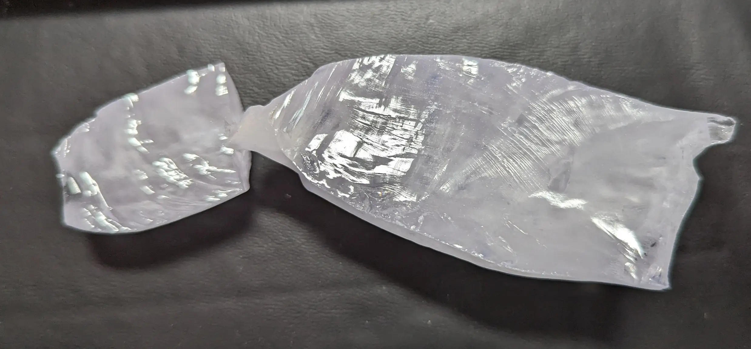 White #12 Lab Created Corundum Sapphire Faceting Rough for Gem Cutting - Various Sizes - Split Boule