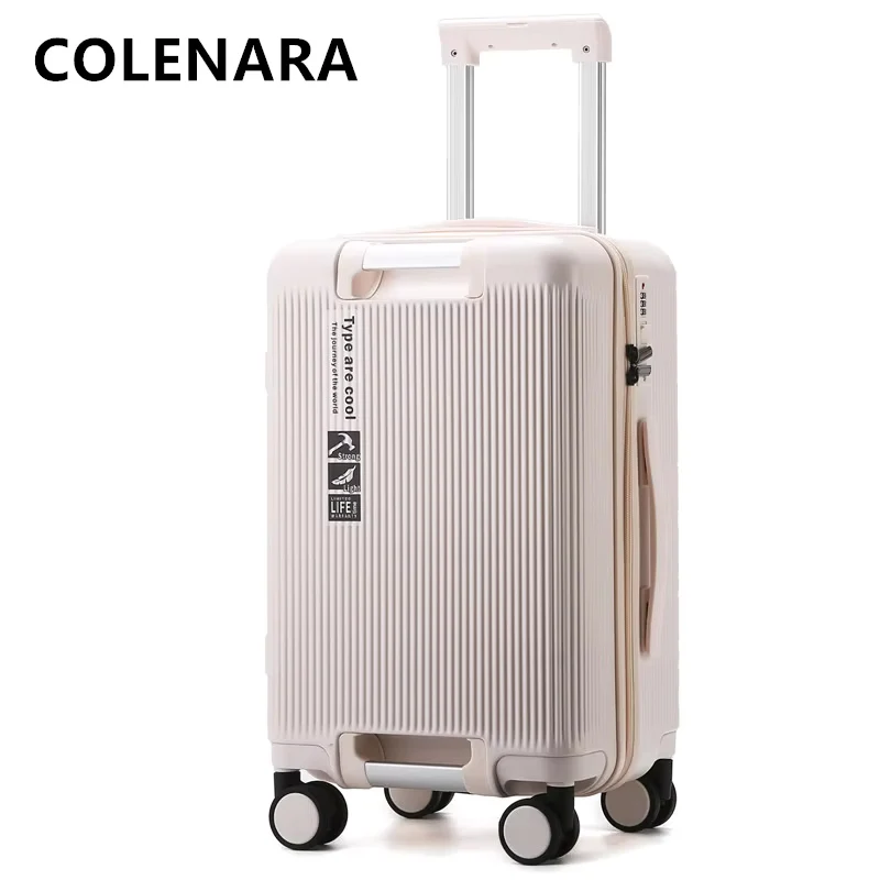 COLENARA Rolling Luggage ABS+PC Boarding Case Women's Trolley Case Trolley Style Travel Bag 20