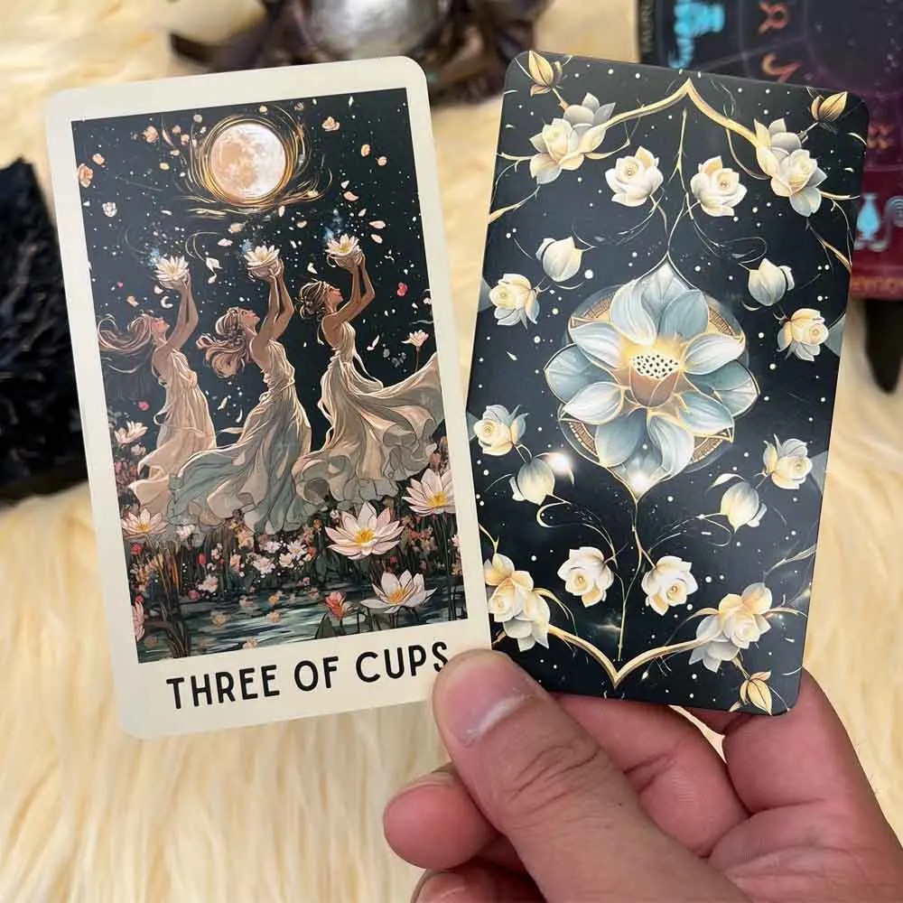 ﻿ 78pc Set Ethereal Bloom Tarot Cards Deck Trust Flower Theme Paper Tarot Guide Book English Card Game