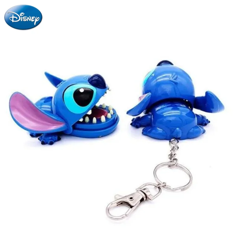 

New Disney Angel Stitch Creative Cute Cartoon Anime Lilo Bite Finger Toy Mobile Phone Bag Pendant Keychain Fashion Birthday Gift