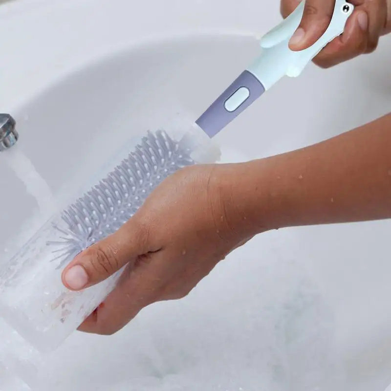 Baby Bottle Cleaning Brush Kit Small Bottle Silica Gel Scrubber Cleaner Brushes Set Washer Milk Water Cleaning Kit Cup