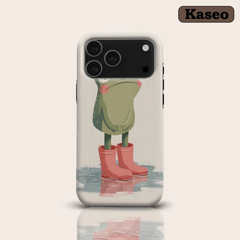 KASEO Matte Bumper for Magsafe Case for IPhone 17 16 15 14 Plus 13 Pro Max Shockproof Hard PC Rainy Frog Cover