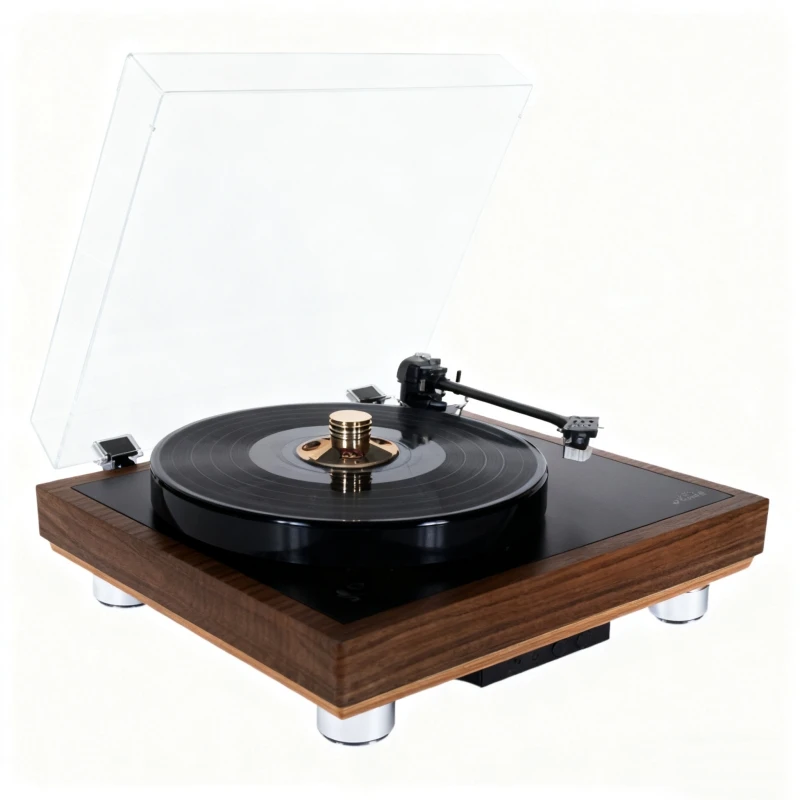 

Amari LP-18S Магнитная подвеска Поворотный стол Шасси из алюминиевого сплава Воздушно-ударопрочные ножки 9,0-3 Картридж с тонармами 3-скоростной ременный привод