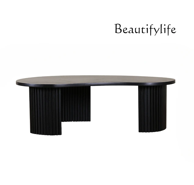 

Simple Modern Solid Wood Black Coffee Table Small Apartment Living Room Home Tea Table Silent Style Creative Table