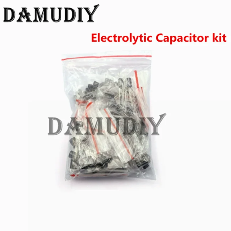 120pcs 0.22UF - 470UF 12Values*10pcs Aluminum Electrolytic Capacitor Assortment Kit Capacitance Pack 0.47UF 10UF 100UF 16V 50V