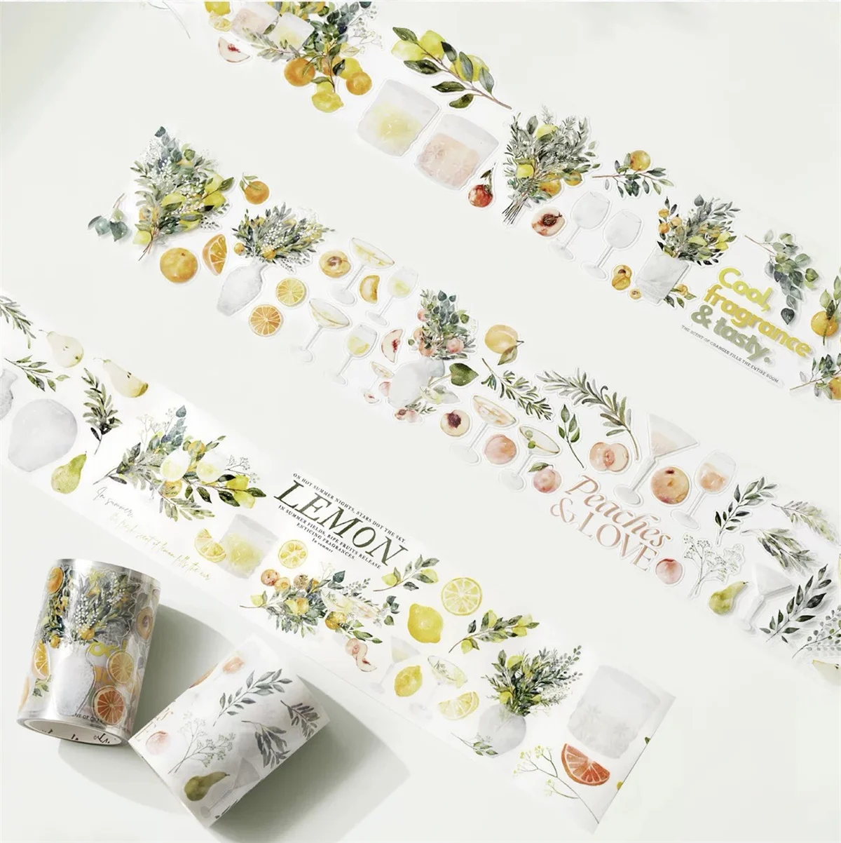 Vinatge Flower Fruit Tea Story Washi PET Tape for Card Making DIY Scrapbooking Plan Decorative Sticker