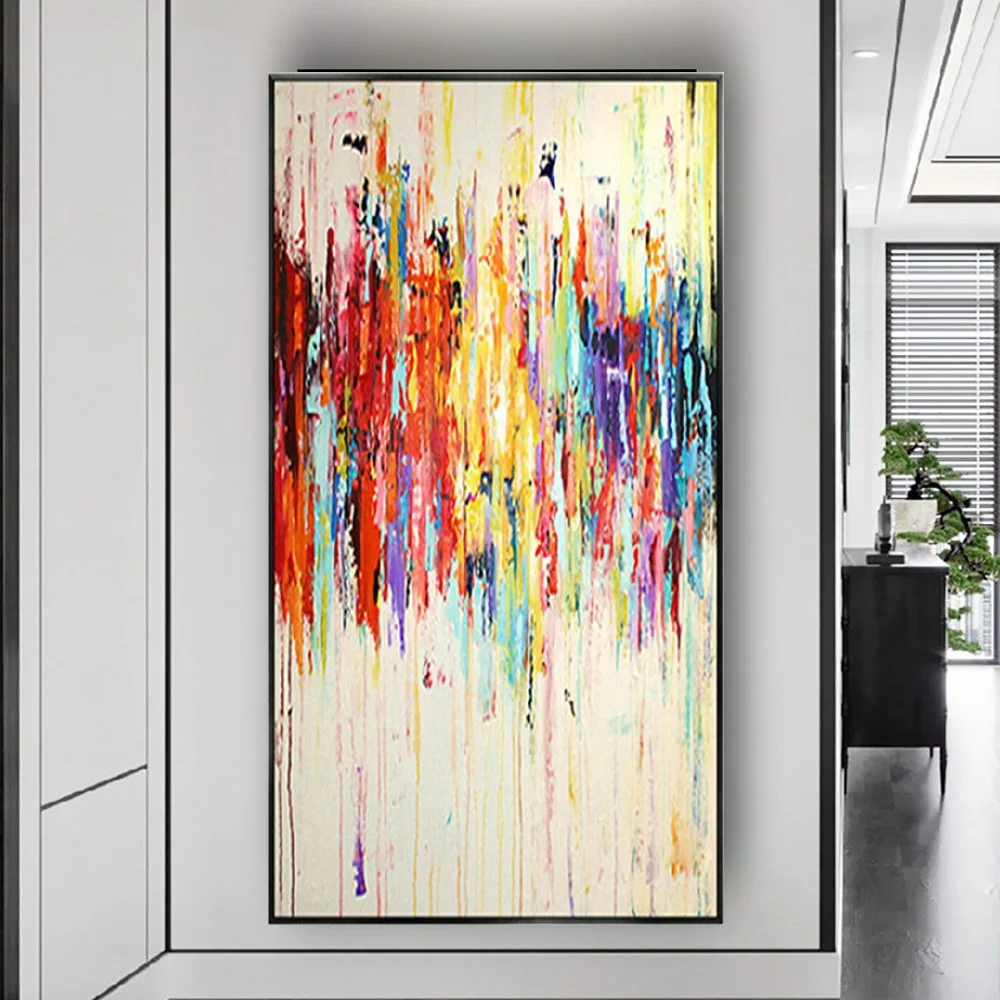 

100% Handmade Abstract Canvas Palette Color Oil Painting Decor Living Room Large Wall Art Picture Hot Selling Aesthetic Gift