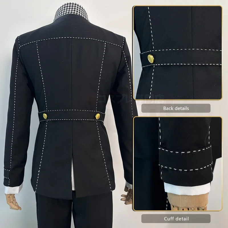 HOLOUN P4 juego Yu Narukami Cosplay disfraz peluca uniforme escolar bordado cuello a cuadros traje pantalones camisa blanca uso diario