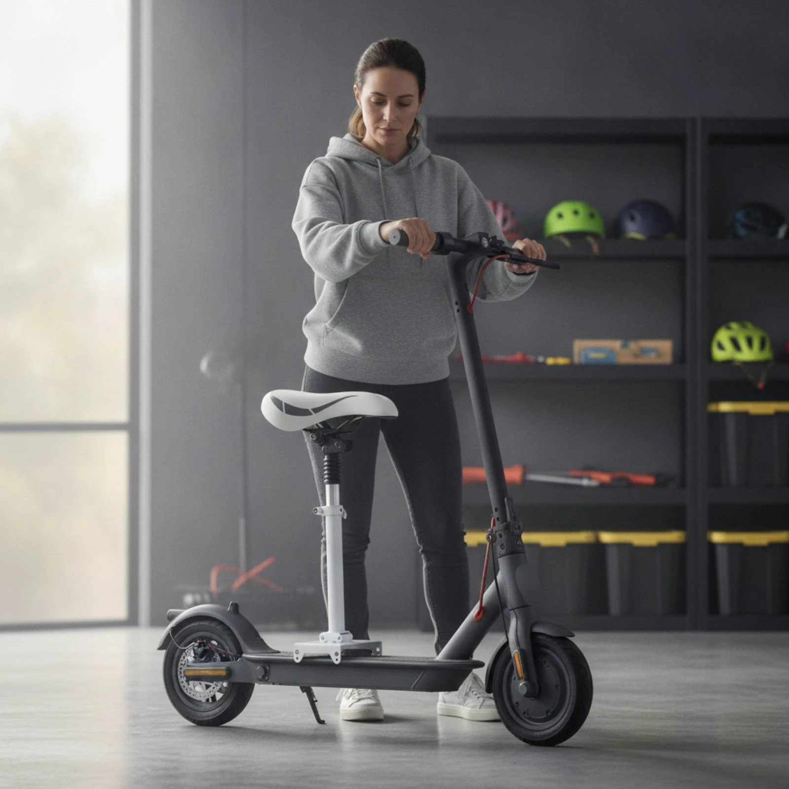 

Scooter Seat Assembly Shock-Absorbing Scooter Seat with Suspension Accessory Compact Portable for Commuters, Daily Commuting