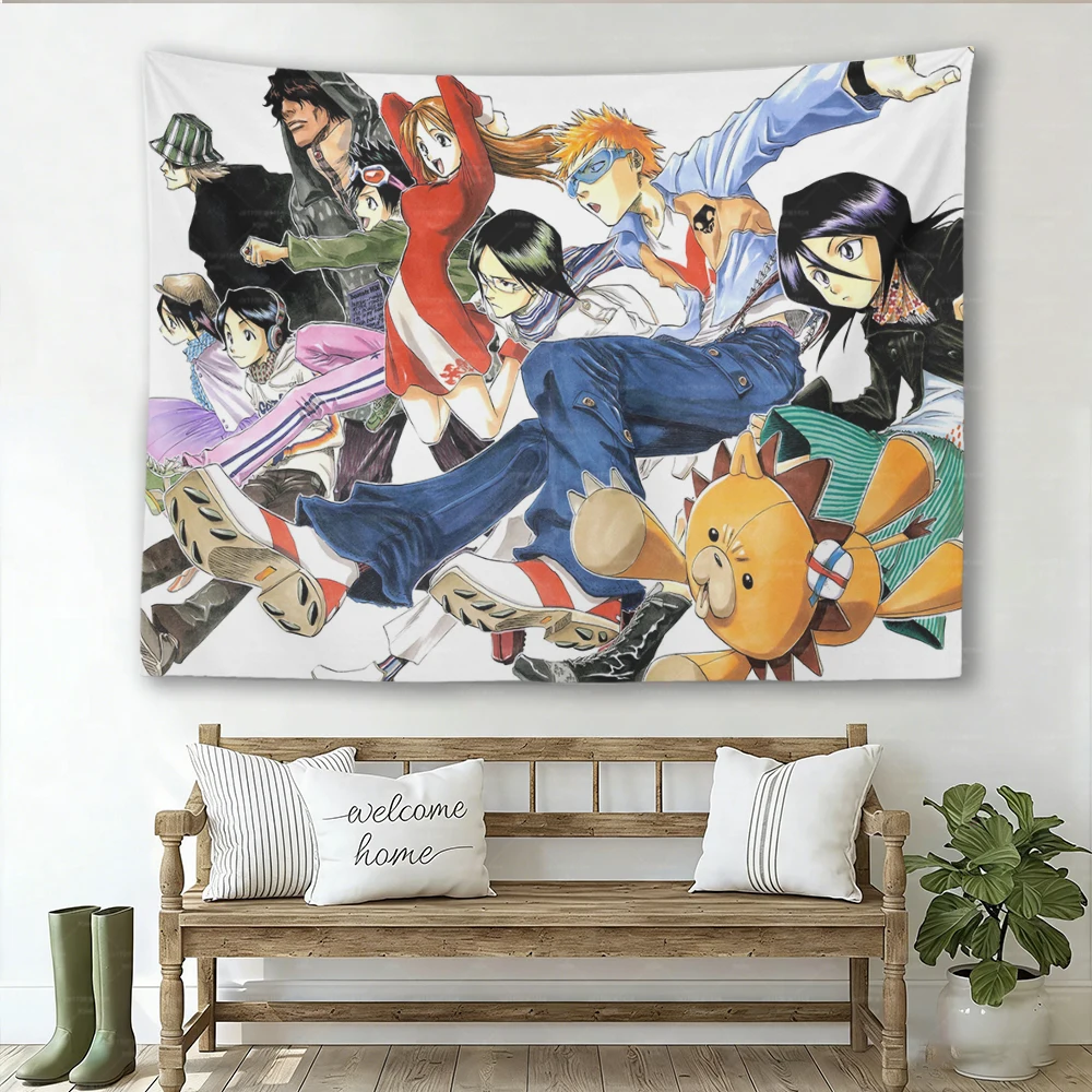 Bleach Anime Wandteppich Ichigo K-Kurosaki Wandbehang Ästhetische Schlafzimmer-Wohnheim-Manga-Dekoration – Detail 13