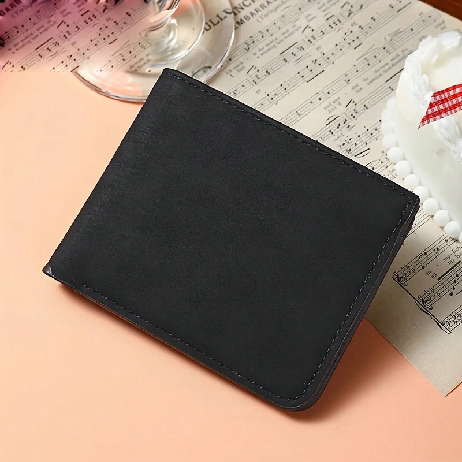 

Card Holder And Wallet All-In-One Men's Ultra-Thin Short Leather Wallet, Soft Leather Wallet With Multiple Card Slots