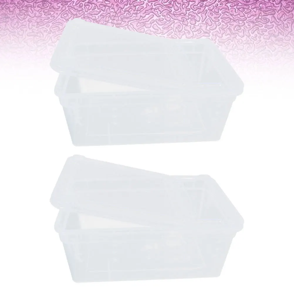 

2Pcs Insects Breeding Box Reptile Feeding Container with Air Holes Stackable Lightweight Case for Geckos Tarantulas Crickets