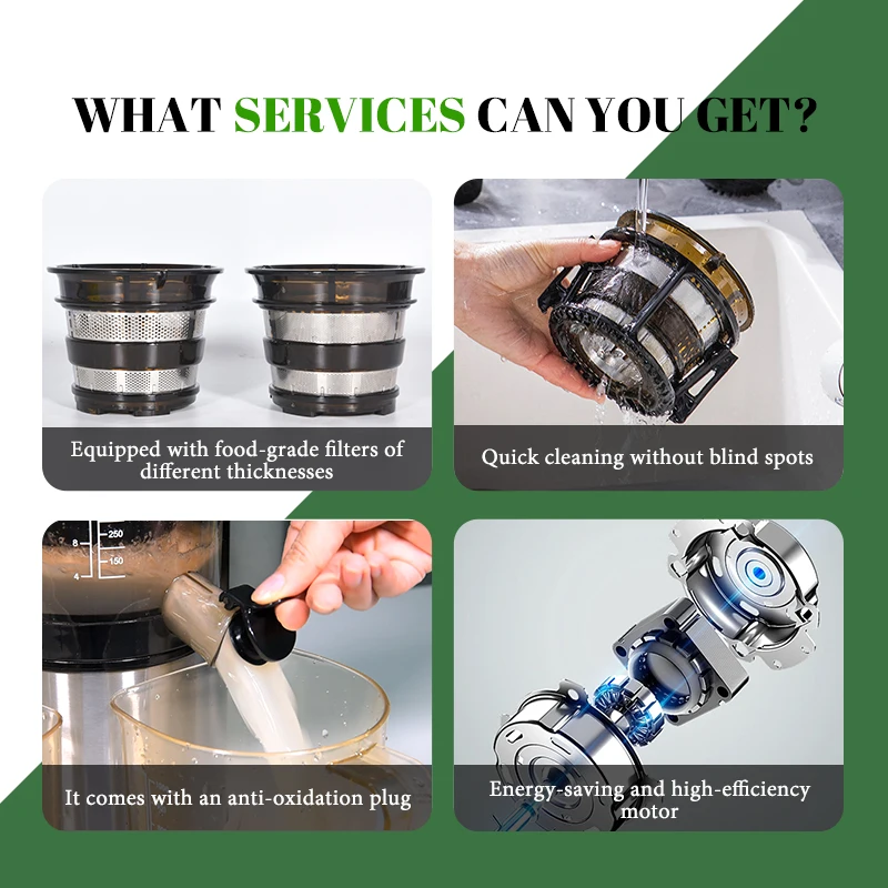 Moseener Automatic Juicer Juice Residue Separation Home Juicer Large Caliber Fried Juice Pure Juicer