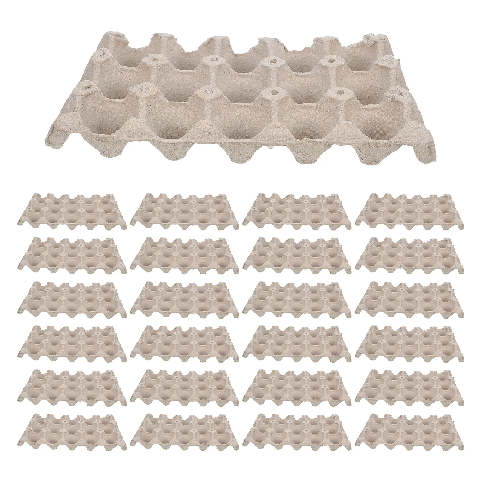 30Pcs Egg Cartons Pulp Fiber Stackable Blank Holder for Chicken Farm Kitchen Storage Freshness Protection Egg Storage Trays