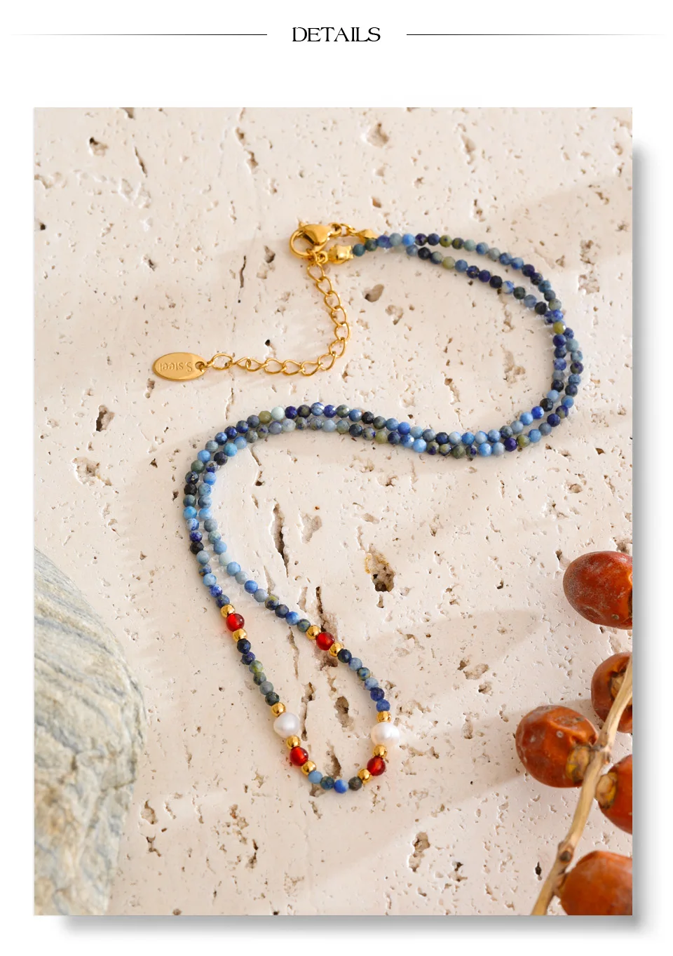 Yhpup 2026 Halskette aus Natursteinperlen, handgefertigt, für Damen, hochwertig, trendig, exquisiter Schmuck, Geschenk – Detail 8