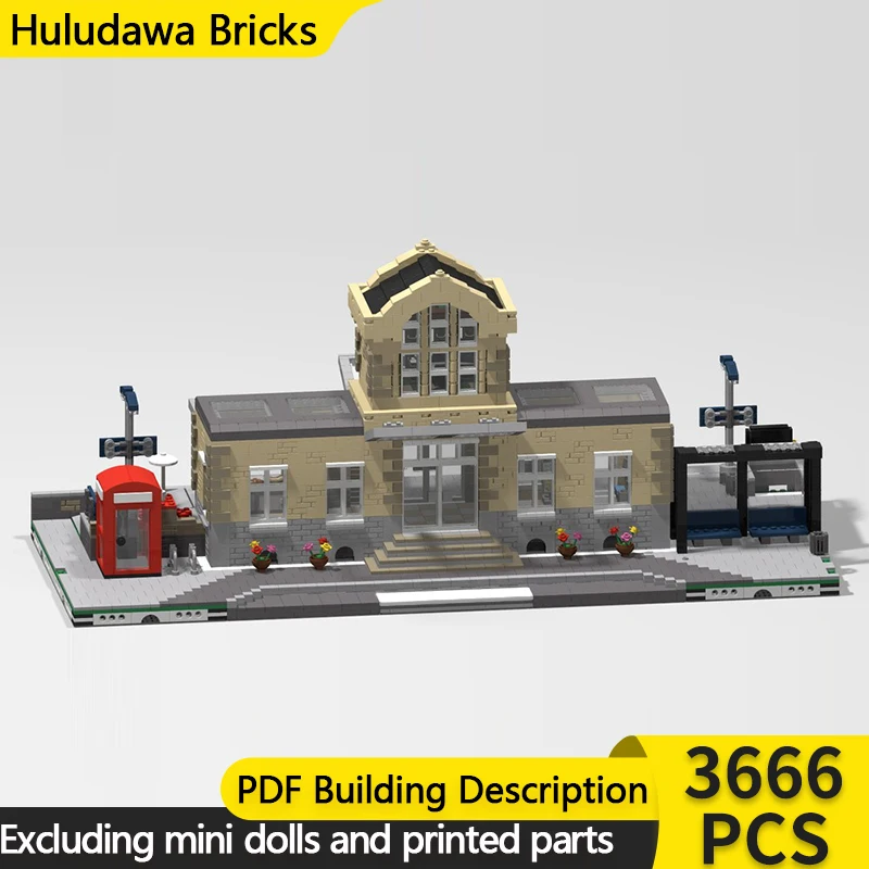 

Модель с видом на улицу, MOC, строительные кирпичи, классический современный поезд, модульная технология, детские праздничные подарки, сборные игрушки, костюм