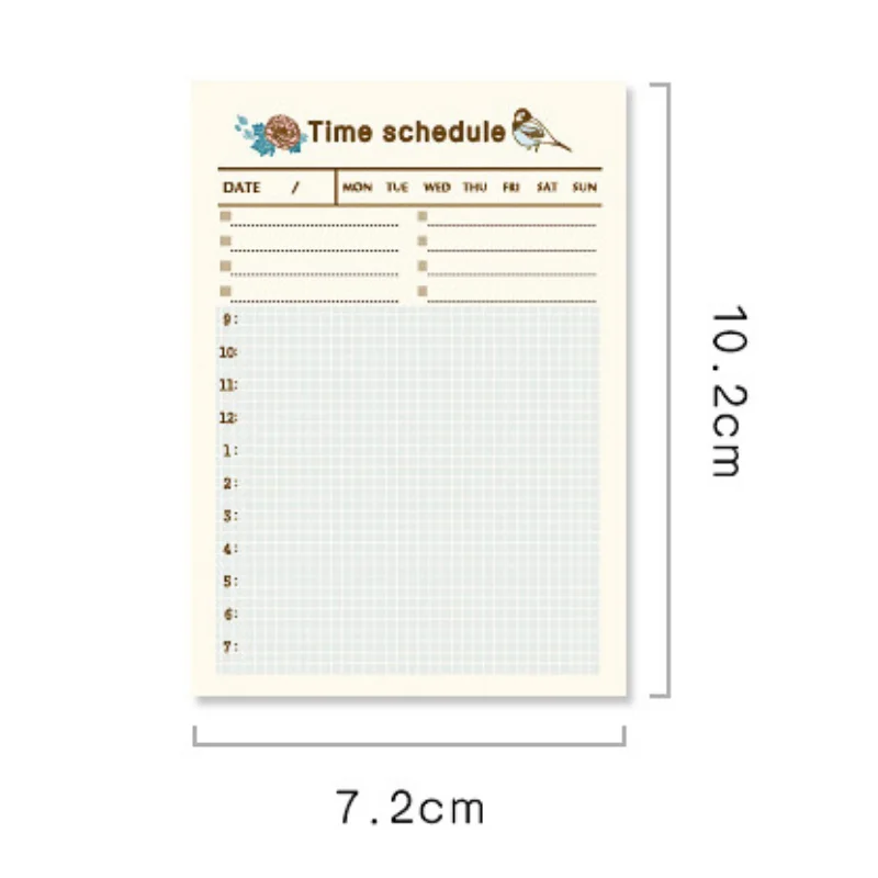 60sheets/pc Planner Notebook Weekly Monthy Check List Time Schedule Planner Stationery Scrapbook Sticky Notes for Staff Teachers