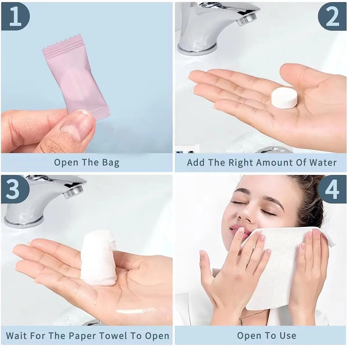 20/50/80/100PCS Mini Compressed Towel Disposable Capsules Towel Magic Face Care Tablet Outdoor Travel Cloth Wipes Paper Tissue