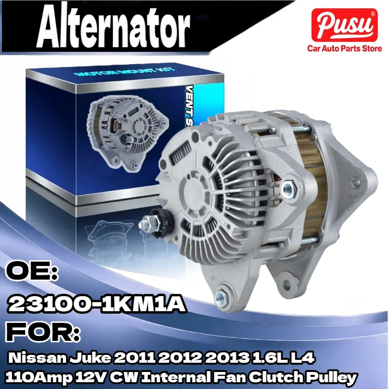

Auto Alternator for Nissan Juke Sentra 2011-2017 1.6L L4 110Amp 12V CW 6 Groove Clutch Pulley Internal Regulator 23100 1KM1A