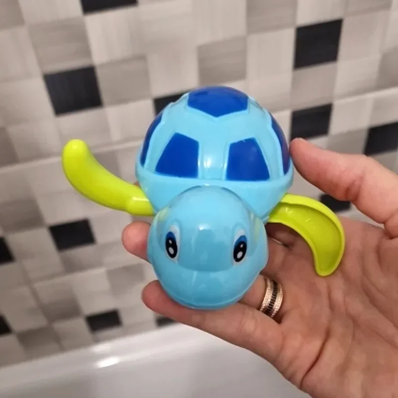 Baby Cute Cartoon Animal Tortoise Classic Baby Water Toy Infant Swim Patting Turtle Wound-up Chain Clockwork Kids Beach Bath Toy