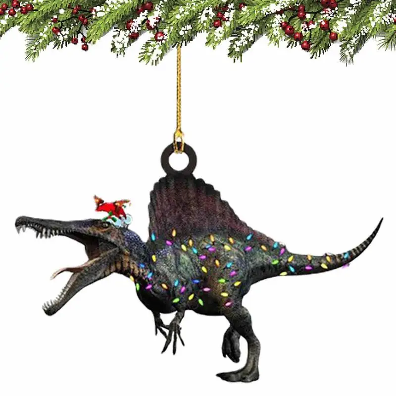 Christmas Tree Pendant Christmas Dinosaur Pendant Decor Funny Dinosaurs Car Pendant Christmas Crafts Supplies Embellishments For