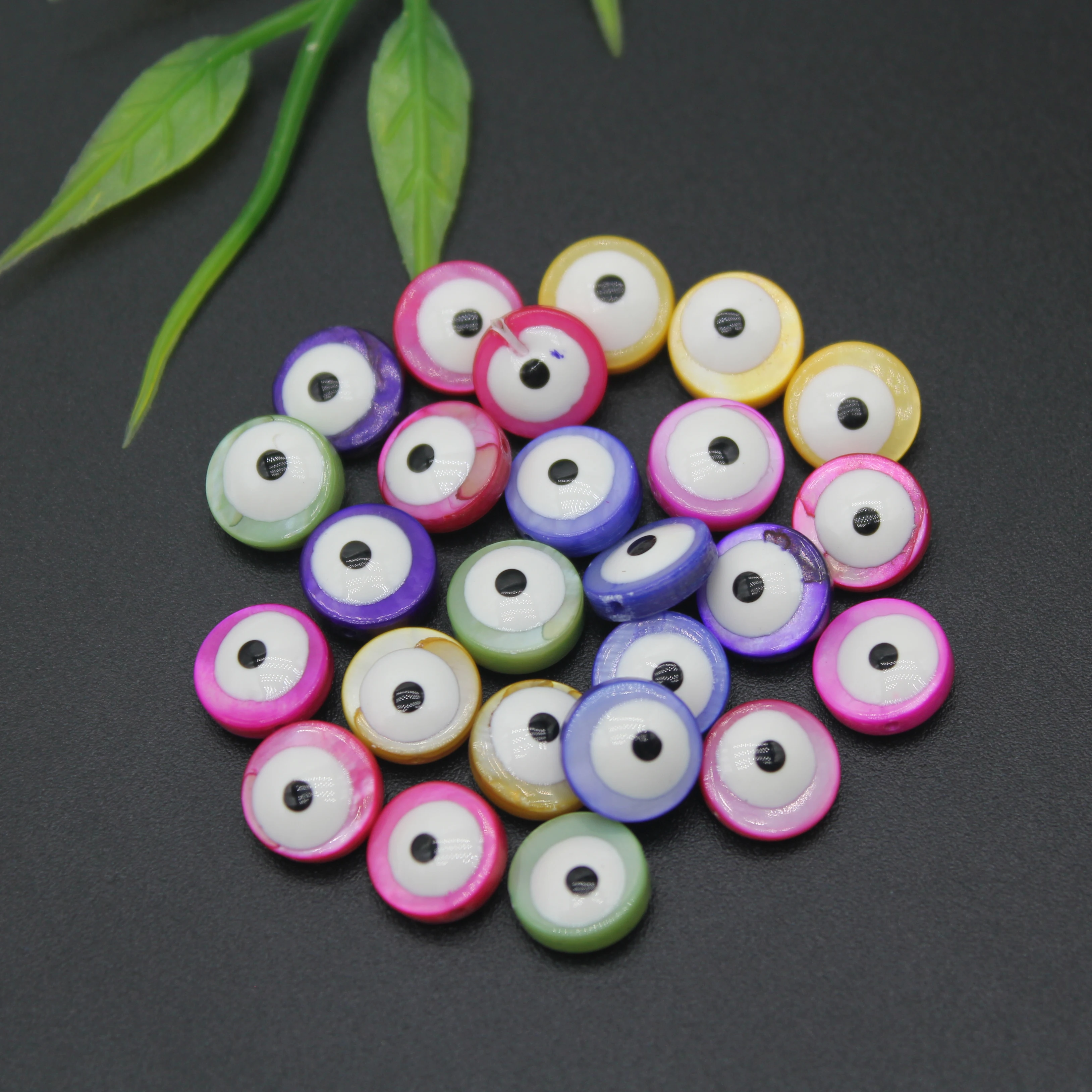 

Natural Freshwater Shell Beads Disc Double Sided Colorful Oil Drip Mother Of Pearl For Making DIY Necklace Handmade Accessories