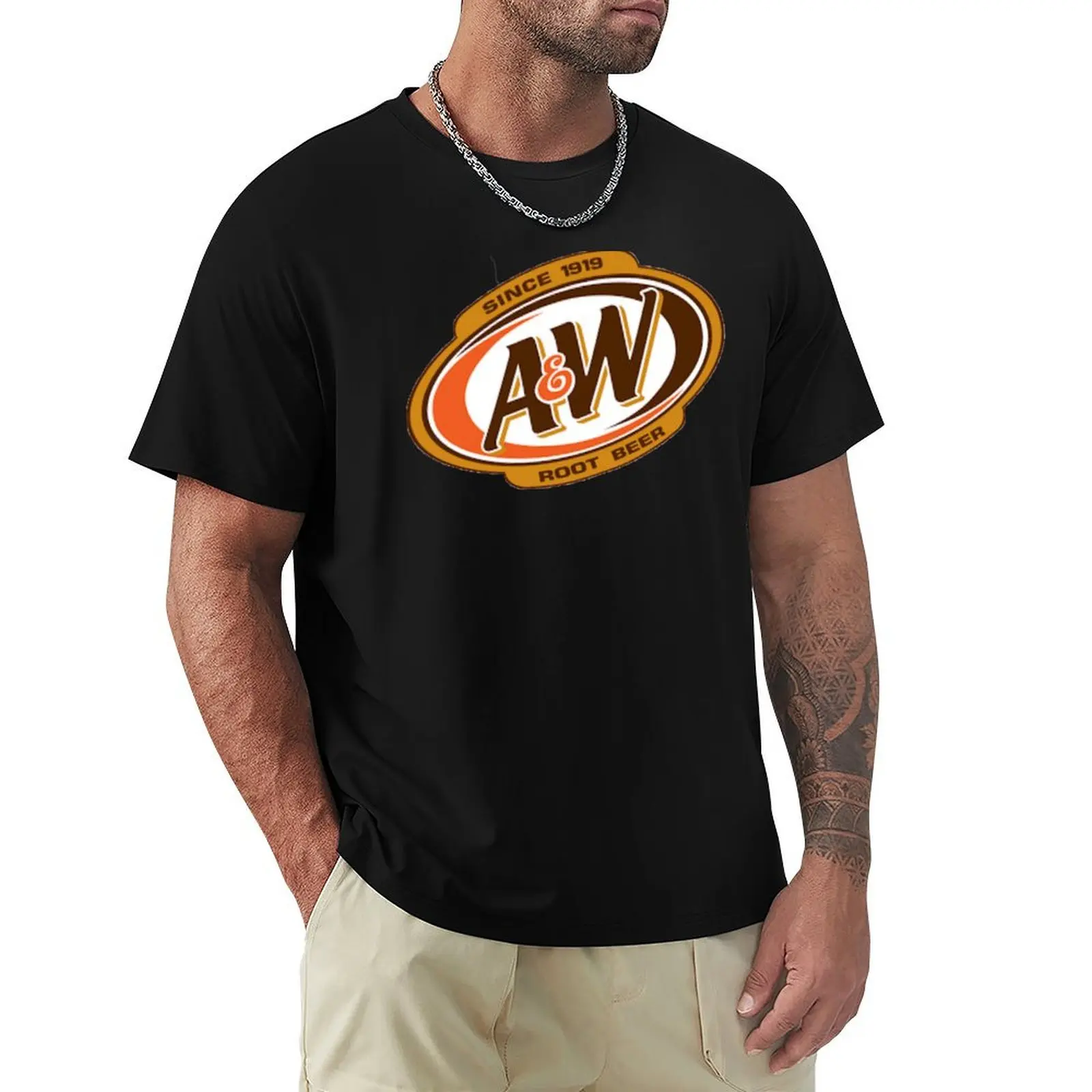 

A and W Root Beer Logo Since 1919 T-Shirt street wear graphic t shirt vintage anime tshirt Men's clothing