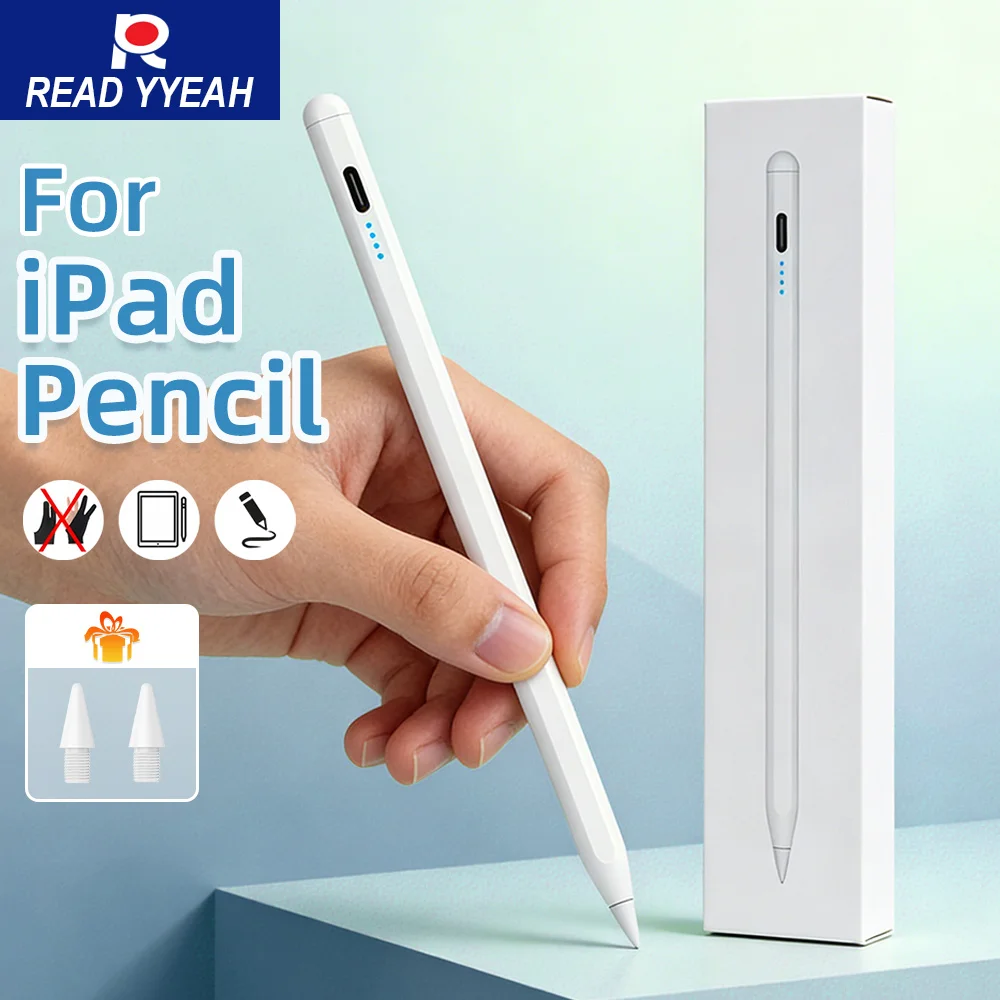 

Новый стилус 2026 года для Apple Pencil с функцией предотвращения случайных касаний ладонью, с магнитным креплением для iPhone, iPad Pro, Air, Mini