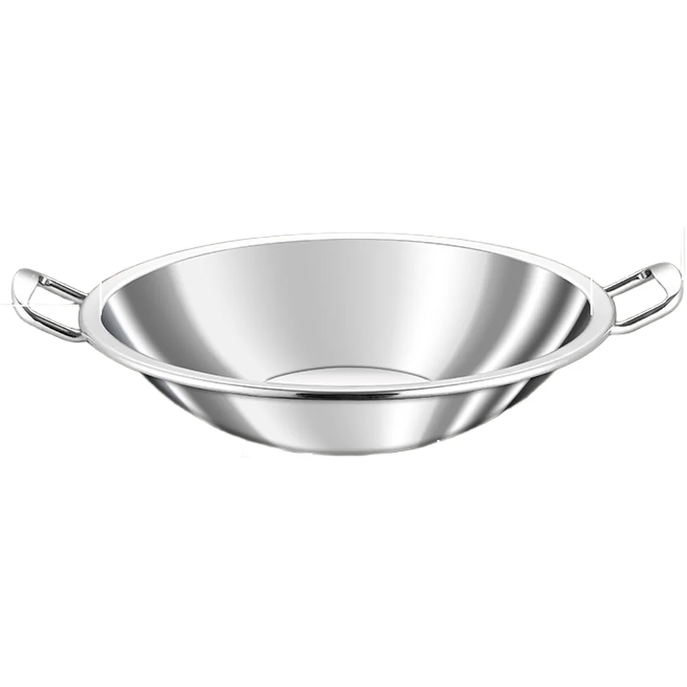 Stainless Steel Partition Wok with Dual Handles for Multi-Use Broth and Stir Fry Functions on Any Home Stovetop