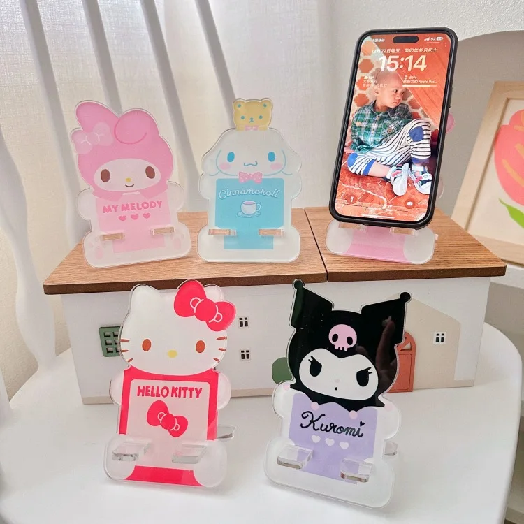 

Cartoon Mobile Phone Holder Kawaii HelloKitty Portable Folding Support Anime Ipad Holder Cute Universal Cell Phone Stand Gift