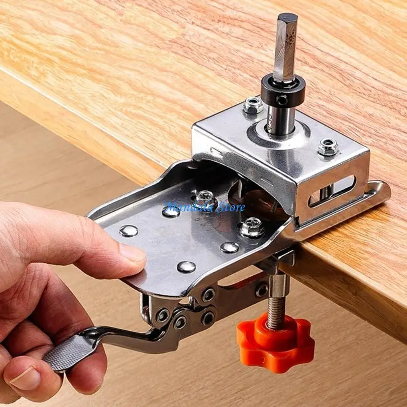 U2JC Woodworking 35mm Hinge Boring Jig Aid with 3Blade Hole Locator Opener