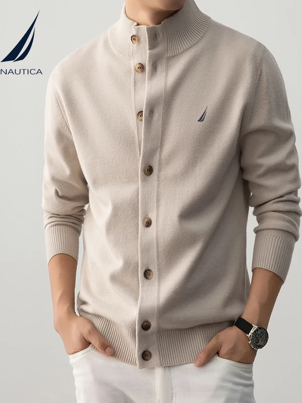

Nautica Men's Casual Woolen Open Cardigan Faionable Knitted Sweater Long Sve Button up Top for Daily Wear Autumn New Arr...