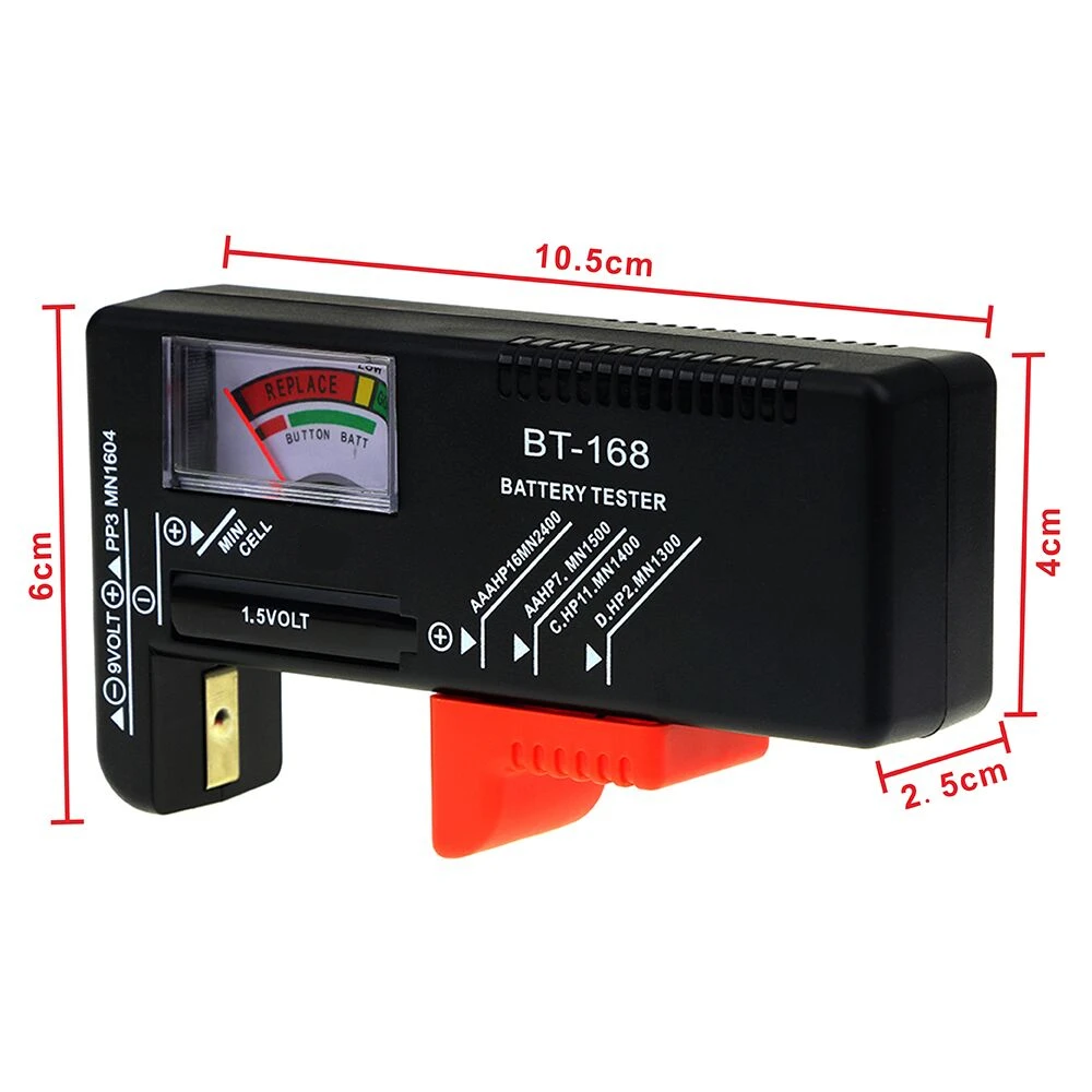 Bt168 verificador digital do volt da bateria para aa aaa 9v botão tamanho múltiplo bateria testador medidor de tensão ferramentas bt168d 168 pro