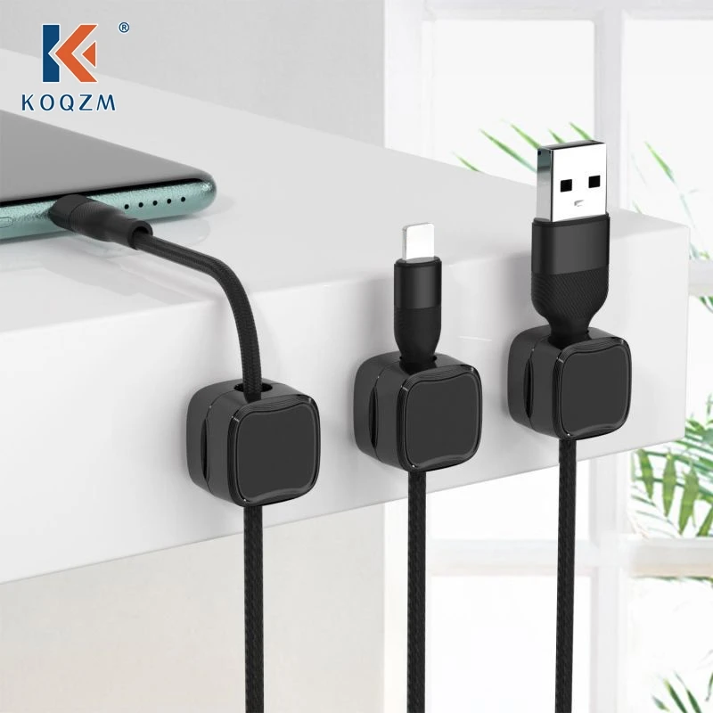 6 Pieces Of Magnetic Cable Clamp Adhesive Wire Rack Receiver For Keeper's Home Office Cable Management Under The Table Brief