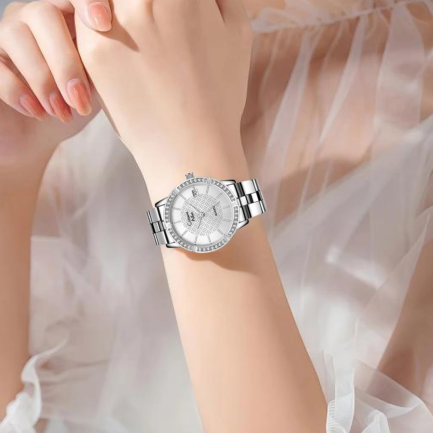 Reloj Mujer mode strass femmes élégantes montres à Quartz de luxe affaires dames montre-bracelet Simple calendrier montres pour femme