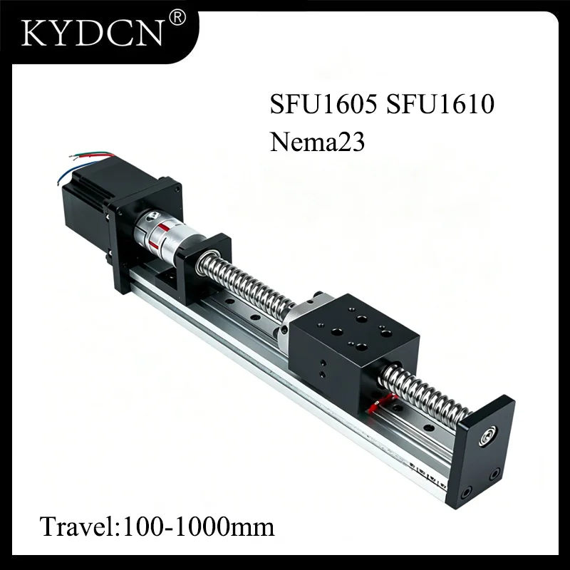 

GX40 SFU1605 SFU1610 Ball Screw Linear Module Slide Stage High Precision Guide Rail with Nema23 Stepper Motor for CNC 3D Priter