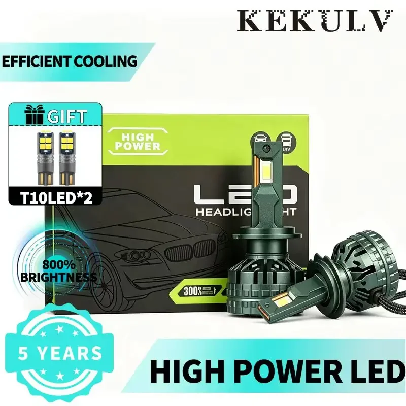 Double copper tube bright car led headlight H4 far and near integrated headlight H7H19005 headlight super bright spotlight