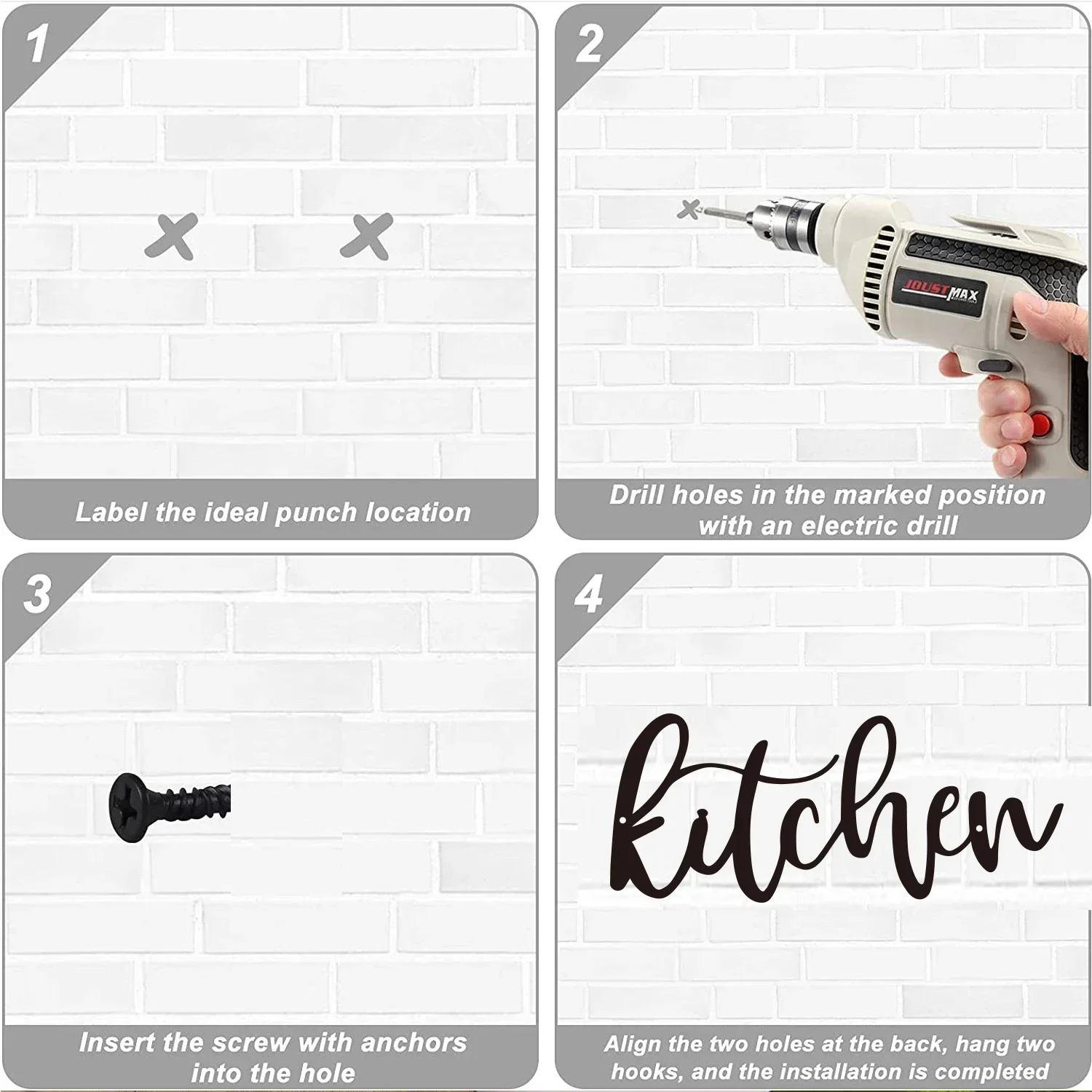 CIFBUY Deco Kitchen Metal Cutout Signs Metal Word Home Decor Art Kitchen Home Restaurant Dining Room Kitchen Wall Decor