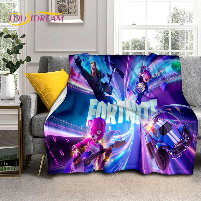 HD Games F-Fortnite Cartoon Characters Blanket,Soft Throw Blanket for Home Bedroom Bed Sofa Picnic Office Travel Cover Kids Gift