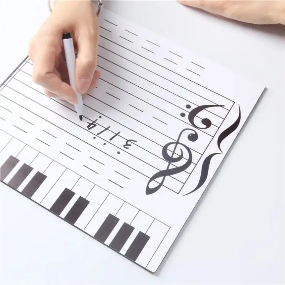 Writing Music Score Whiteboard Erasable Practice Music Teaching Tool Reusable Dry Wipe Magnetic Music Notes Stickers School