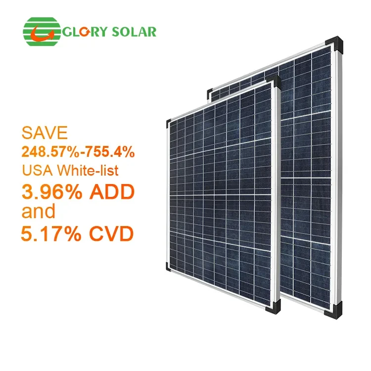 Glory Solar 75W 100W 150W 200W Bifacial Module Solar Panels with Dual Glass