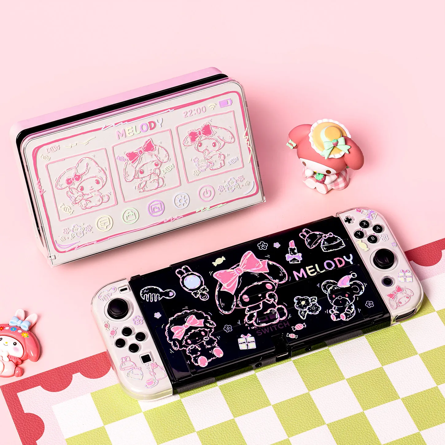 Kawaii Hello Kitty My Melody Transparent Case for Nintendo Switch 2 OLED NS Console Cinnamoroll Kuromi Dockable Joy-Con Cases view 5