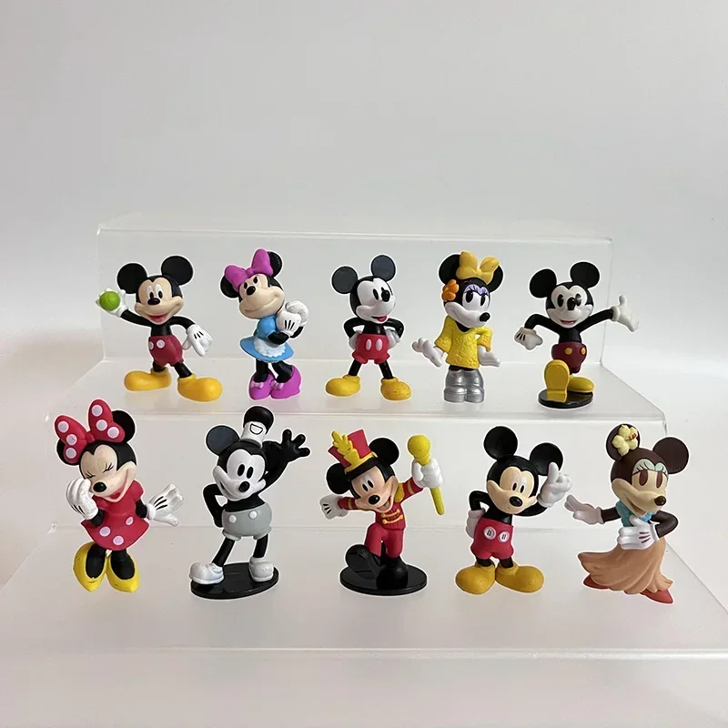 Echte Bulk Pack Disney Mickey Mouse Minnie Mouse Kawaii Schattige Pop Geschenken Speelgoed Model Anime Figuren Verzamelen Ornamenten