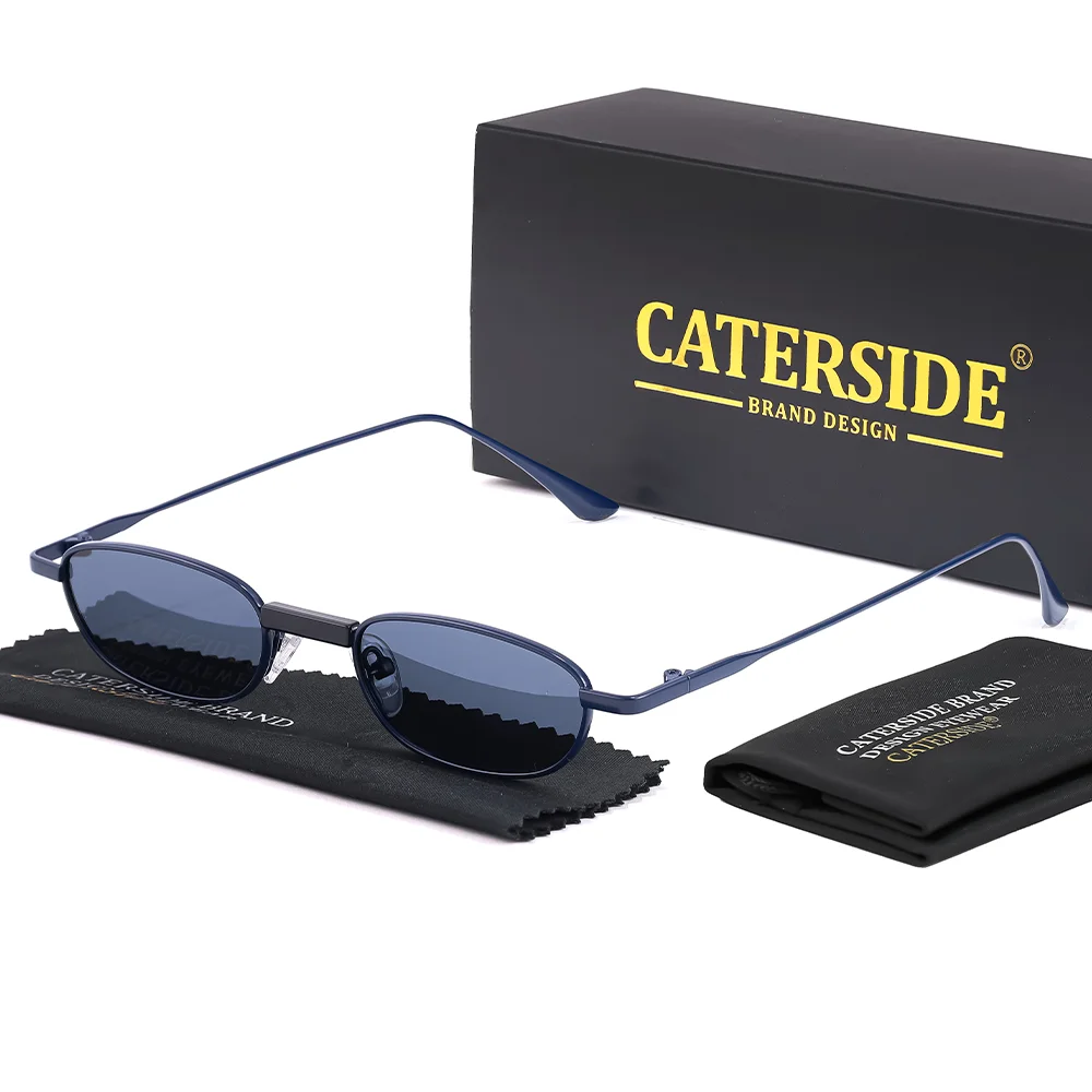 CATERSIDE Herren Hip-Hop-Sonnenbrille, Premium-Metall, kleiner Rahmen, Damen-Reise-, Business-, Party-, Urlaubsgeschenk, Dekorative Brille, UV400 – Detail 20