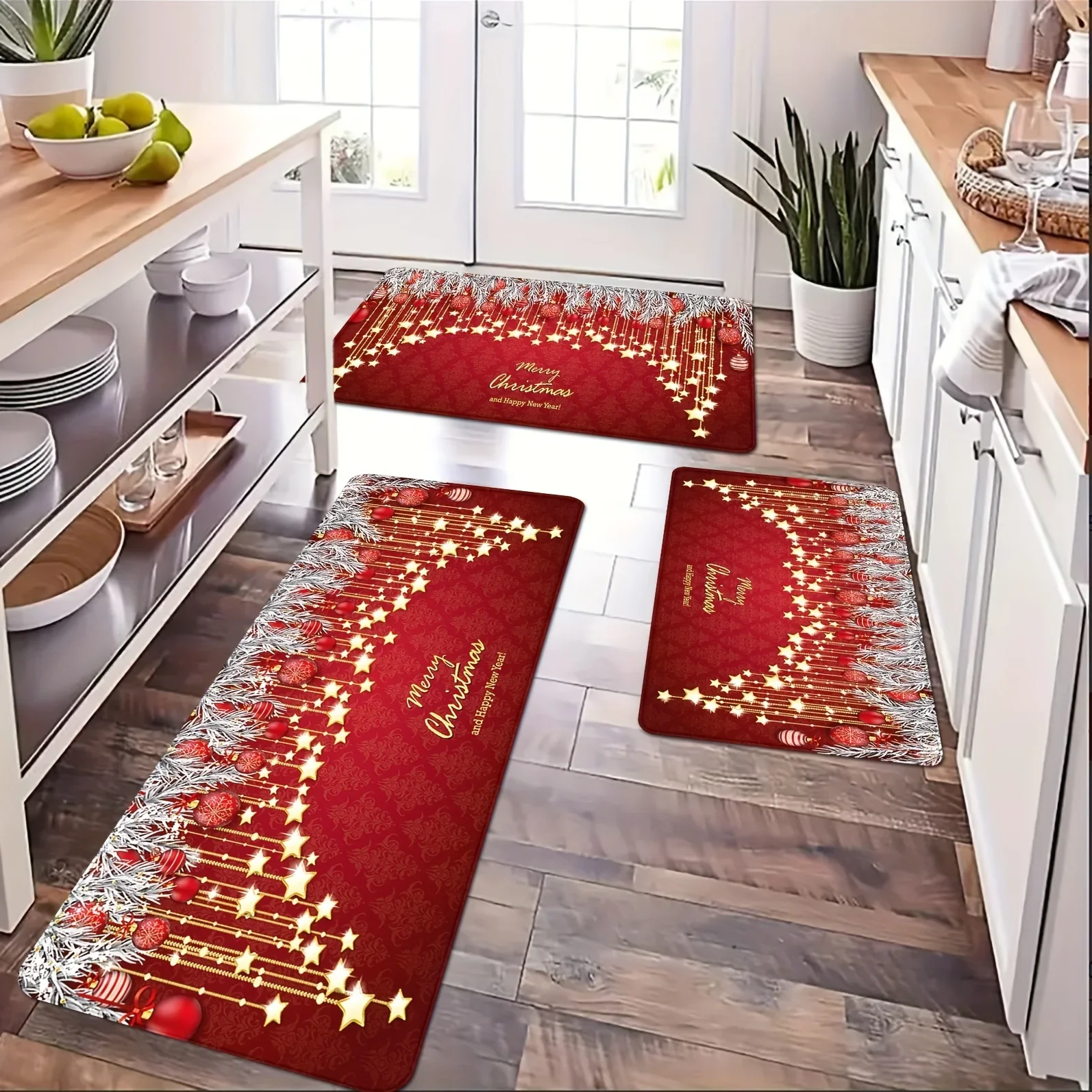 

Christmas Entrance Doormat Decor Carpet for Living Room Kitchen Hallway Balcony Long Rugs Bedroom Non-slip Doormat Xmas Decor
