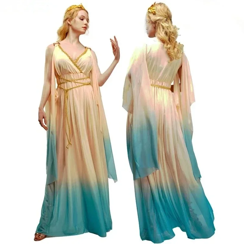 เทพธิดากรีกผู้ใหญ่ผู้หญิงชุด Carnival COSPLAY PARTY เครื่องแต่งกายเทพนิยายกรีก Queen บทบาทเล่นเครื่องแต่งกายเซ็กซี่โบราณ Roma ชุด