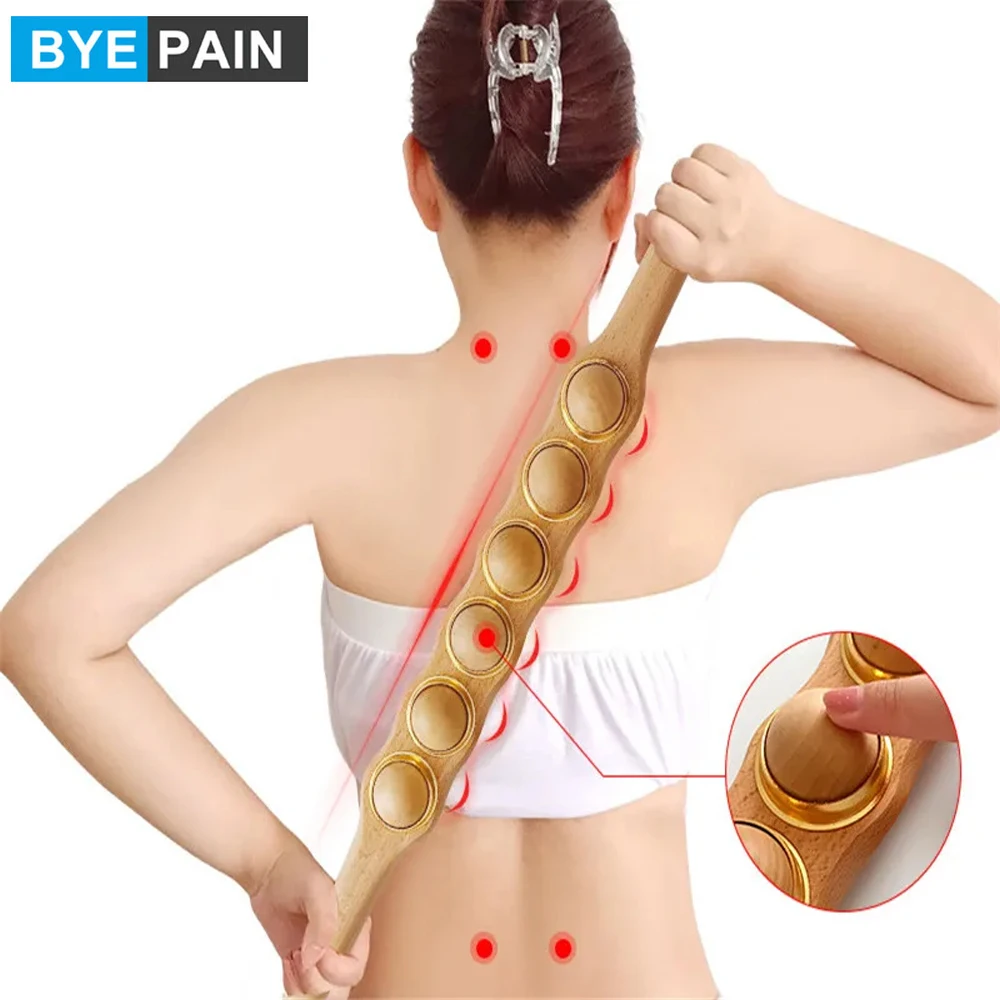 

1Pcs Wood Therapy Massage Tools, Lymphatic Drainage Massager, Handheld Massage Stick & Wood Therapy Tools for Neck and Back Pain